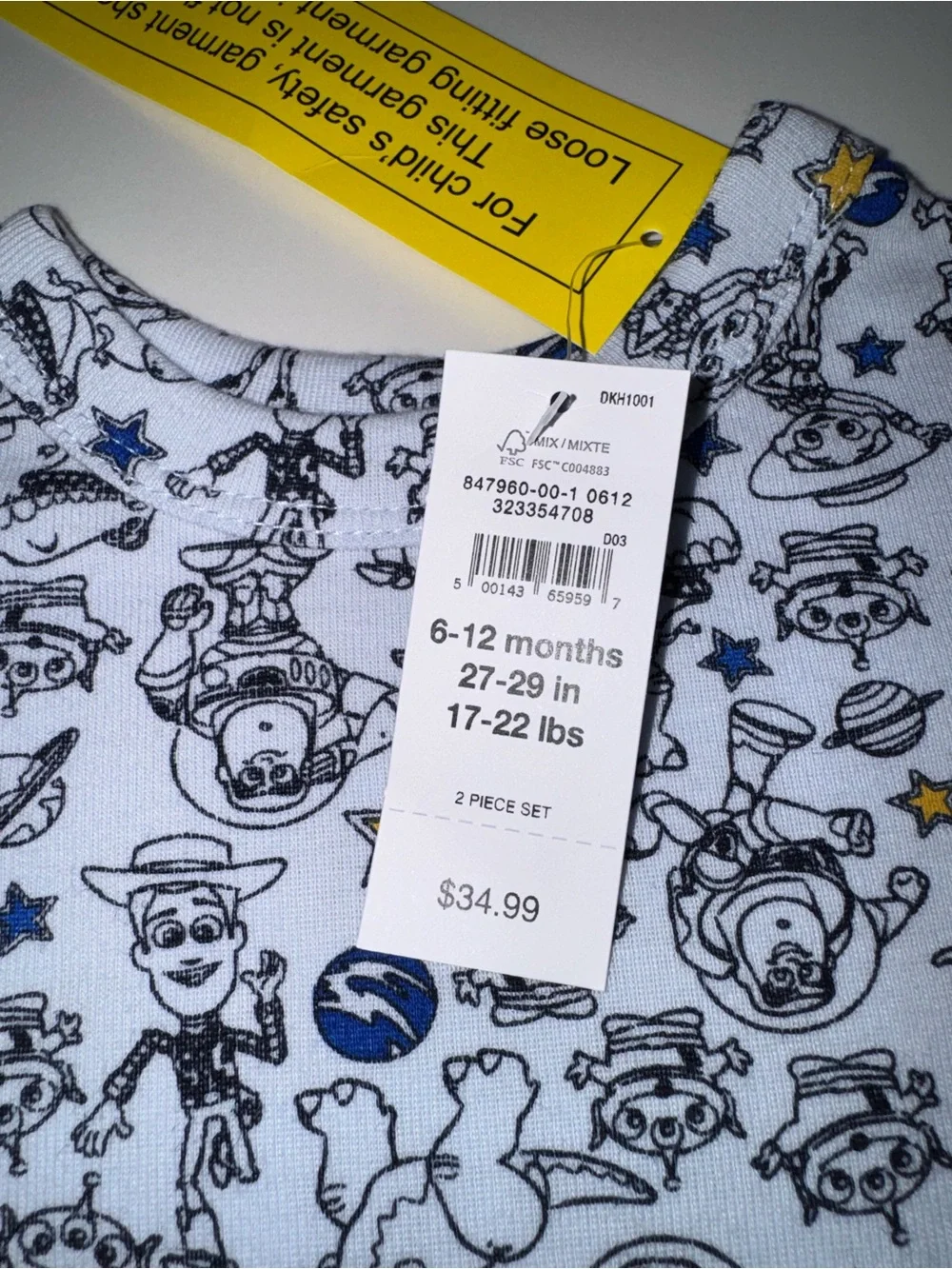 Baby GAP Disney Toy Story Organic Cotton Pajama Set 6-12M